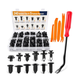 MANVI Car Bumper Repair Kit, Universal Car Door Trim Panel Clip Removal Tool Kits, Car Rivets Push Retainer Clips & Auto Fasteners remover for Most Car