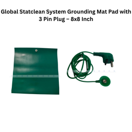Global Statclean System Grounding Mat Pad with 3 Pin Plug – 8x8 Inch