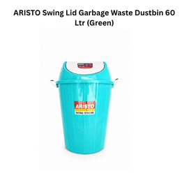 Aristo Swing Lid Garbage Waste Dustbin 60 Ltr (Green)
