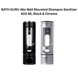 BATH GURU Abs Wall Mounted Shampoo Sanitizer Dispenser 400 Ml, Black & Chrome
