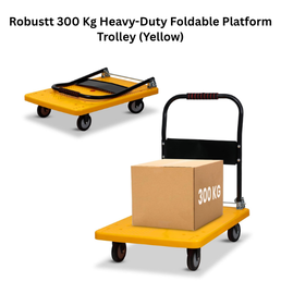 Robustt 300 Kg Heavy-Duty Foldable Platform Trolley (Yellow)