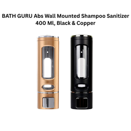 BATH GURU Abs Wall Mounted Shampoo Sanitizer Dispenser 400 Ml, Black & Copper