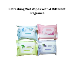 Refreshing Wet Wipes With 4 Different Fragrance