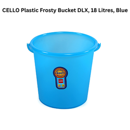CELLO Plastic Frosty Bucket DLX, 18 Litres, Blue