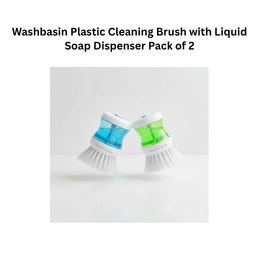 Washbasin Plastic Cleaning Brush with Liquid Soap Dispenser Pack of 2