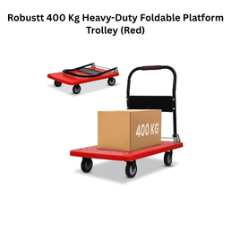 Robustt 400 Kg Heavy-Duty Foldable Platform Trolley (Red)