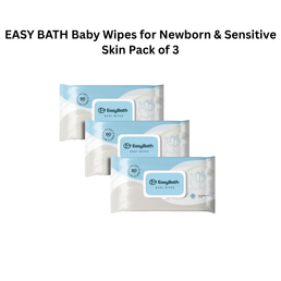 EASY BATH Baby Wipes for Newborn & Sensitive Skin Pack of 3