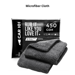 CAR101 Microfiber Cloth - 2Pcs - 75x35 cm - 500 GSM - Grey | Multipurpose | Lint-Free| Microfibre Towels for Car, Bike & Household Cleaning