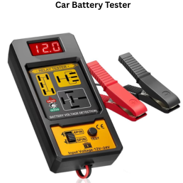 Hetkrishi Test Light Automotive,Circuit Tester 6V-12V-24V,ABS Handle Material,Long Steel Probe Coating PU and Alligator Clip, for Continuity Voltage