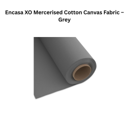 Encasa XO Mercerised Cotton Canvas Fabric – Grey