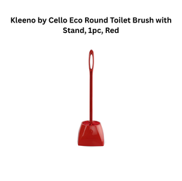Kleeno by Cello Eco Round Toilet Brush with Stand, 1pc, Red