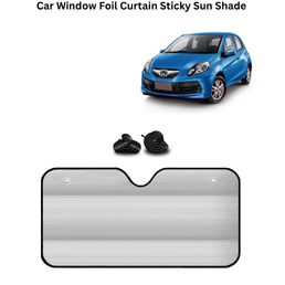 KINGSWAY® Car Window Foil Curtain Sticky Sun Shade Compatible with Honda Brio
