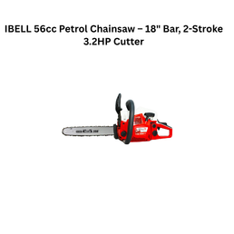 IBELL 56cc Petrol Chainsaw – 18" Bar, 2-Stroke 3.2HP Cutter