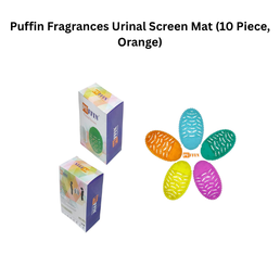 Puffin Fragrances Urinal Screen Mat (10 Piece, Orange)