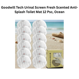 Goodwill Tech Urinal Screen Fresh Scented Anti-Splash Toilet Mat 12 Psc, Ocean