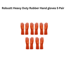 Robustt Heavy Duty Rubber Hand Gloves 5 Pair