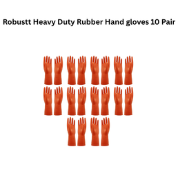 Robustt Heavy Duty Rubber Hand Gloves 10 Pair