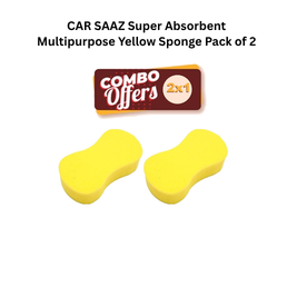 CAR SAAZ Super Absorbent Multipurpose Yellow Sponge Pack of 2