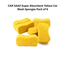 CAR SAAZ Super Absorbent Yellow Car Wash Sponges Pack of 6