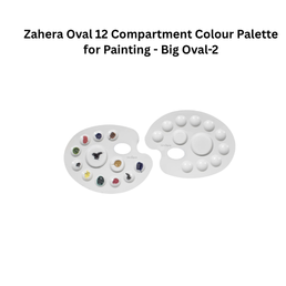 Zahera Oval 12 Compartment Colour Palette for Painting - Big Oval-2