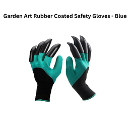 Garden Art Rubber Coated Safety Gloves – 2 Hand Claws Blue
