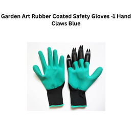 Garden Art Rubber Coated Safety Gloves – 1 Hand Claws Blue