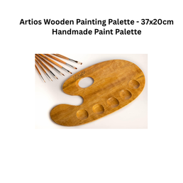 Artios Wooden Painting Palette - 37x20cm Handmade Paint Palette