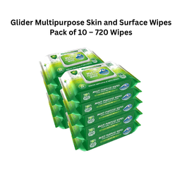 Glider Multipurpose Skin and Surface Wipes Pack of 10 – 720 Wipes