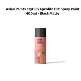 Asian Paints ezyCR8 Apcolite DIY Spray Paint 400ml - Black Matte