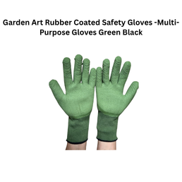Garden Art Rubber Coated Safety Gloves – Multi-Purpose Gloves Green Black