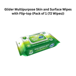 Glider Multipurpose Skin and Surface Wipes with Flip-top (Pack of 1 (72 Wipes))