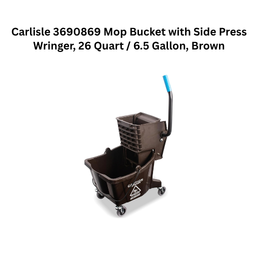 Carlisle 3690869 Mop Bucket with Side Press Wringer, 26 Quart / 6.5 Gallon, Brown