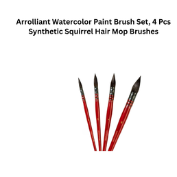 Arrolliant Watercolor Paint Brush Set, 4 Pcs Synthetic Squirrel Hair Mop Brushes