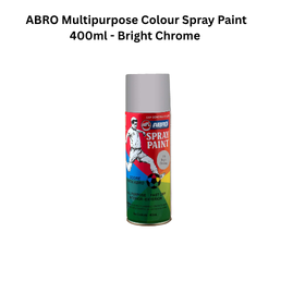 ABRO Multipurpose Colour Spray Paint 400ml - Bright Chrome