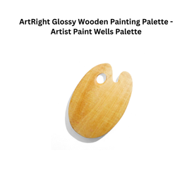 ArtRight Glossy Wooden Painting Palette - Artist Paint Wells Palette