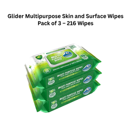 Glider Multipurpose Skin and Surface Wipes Pack of 3 – 216 Wipes