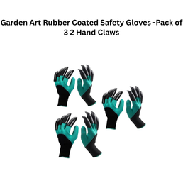 Garden Art Rubber Coated Safety Gloves Pack of 3 2 Hand Claws