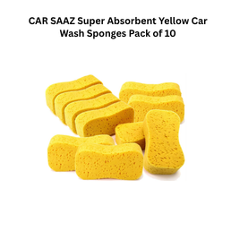 CAR SAAZ Super Absorbent Yellow Car Wash Sponges Pack of 10