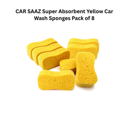 CAR SAAZ Super Absorbent Yellow Car Wash Sponges Pack of 8