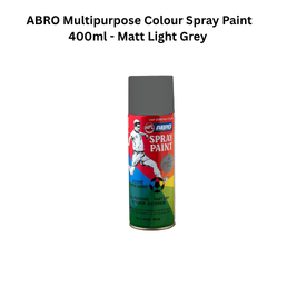 ABRO Multipurpose Colour Spray Paint 400ml - Matt Light Grey
